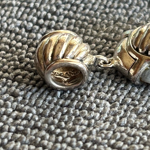 Sterling silver and gray/white agate pendant vintage - Picture 5 of 8